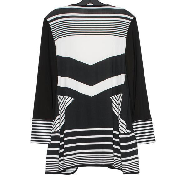 Michael Tyler Cardigan Abstract Minimalist Geometric Classic Black White Small - Picture 2 of 5
